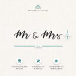 Afmetingen product metalen letters ‘Mr & Mrs’